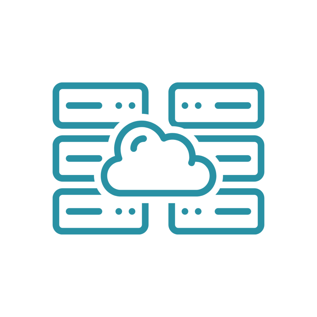 Servers with cloud icon